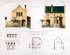 Ontwerp voor een huis in Glienicke, Duitsland, ca. 1850