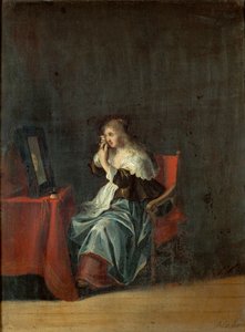 De vijf zintuigen: zicht (schilderij op hout) door Anthonie (1601-73) Palamedesz