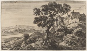 Een Dorp op een Heuvel door Anthonie Waterloo