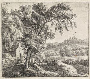 Kluizenaarshut (Rotsachtige landschappen) door Anthonie Waterloo