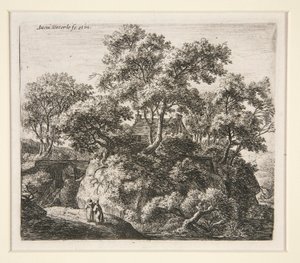Landschap met Twee Kluizenaars door Anthonie Waterloo
