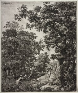Zes grote staande landschappen met scènes uit Ovidius