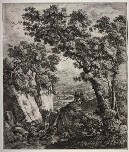 Zes grote staande landschappen met scènes uit het Oude Testament: Tobias en de Engel