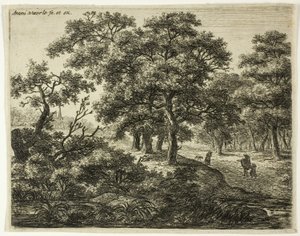 De groep van vier bomen door Anthonie Waterloo