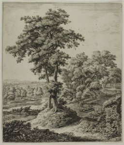 De ontrouwe profeet van Juda, uit Zes grote staande landschappen met scènes uit het Oude Testament door Anthonie Waterloo