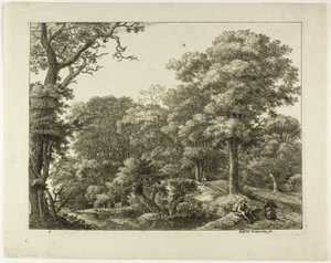 De reiziger rustend in het bos door Anthonie Waterloo