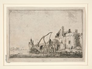 De bron, uit een set van 12 landschapsgravures