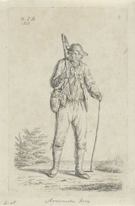 Boer uit de Ardennen met schoffel door Anthonie Willem Hendrik Nolthenius de Man