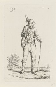 Boer uit de Ardennen met schoffel door Anthonie Willem Hendrik Nolthenius de Man