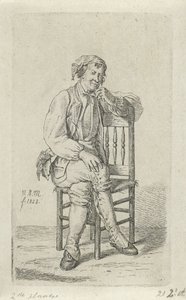 Man op een stoel door Anthonie Willem Hendrik Nolthenius de Man