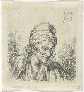 Oude vrouw naar rechts door Anthonie Willem Hendrik Nolthenius de Man