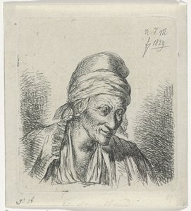 Oude vrouw naar rechts door Anthonie Willem Hendrik Nolthenius de Man