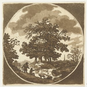 Landschap met hengelaar door Anthonie van den Bos
