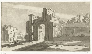Ruïnes van de grote zaal van de Thermen van Caracalla, Rome door Anthonie van den Bos