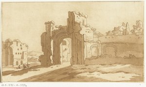 Ruïnes van de grote zaal van de Thermen van Caracalla, Rome door Anthonie van den Bos