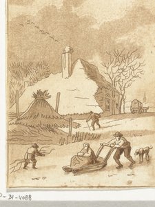 Winterlandschap met ijsvermaak