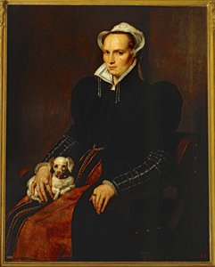 Portret van een getrouwde vrouw ... (schilderij op doek)