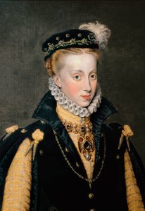 Portret van Anna van Oostenrijk, koningin van Spanje door Anthonis Mor van Dashorst