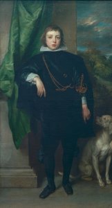 Prins Ruprecht van de Palts met een hond door Anthony van Dyck