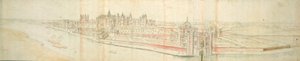 Hampton Court Palace vanaf de Rivier, c.1544 door Anthonis van den Wyngaerde
