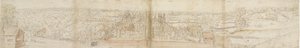 Oatlands Palace vanuit het Zuiden, 1559. Verso: Richmond Palace en Daken van Oatlands, 1559