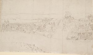 Panorama van Londen gezien vanaf Southwark: Durham House tot Barnard