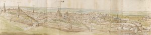 Panoramisch uitzicht op Leuven vanuit het noordwesten, ca. 1550-1570 door Anthonis van den Wyngaerde
