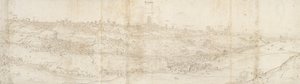 Panoramisch uitzicht op Segovia vanuit het oosten, ca. 1560-1570 door Anthonis van den Wyngaerde