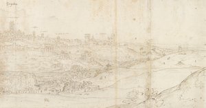 Panoramisch uitzicht op Segovia vanuit het oosten
