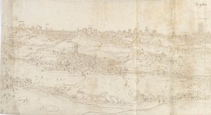 Panoramisch uitzicht op Segovia vanuit het oosten