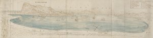 Panoramisch Uitzicht over de Baai van Gibraltar, ca. 1567 door Anthonis van den Wyngaerde