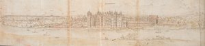 Richmond Palace vanaf de overkant van de Theems, 1562 door Anthonis van den Wyngaerde