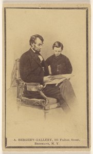 President Lincoln leest de bijbel voor aan zijn zoon Tad door Anthony Berger