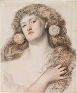 Rode Roos en Witte, 1867 door Anthony Frederick Augustus Sandys