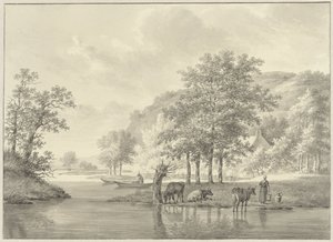 Rivierlandschap door Anthony Oberman