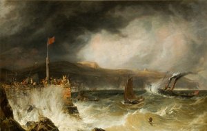 Pakketboot die de haven binnenkomt, 1855 door Anthony Vandyke Copley Fielding