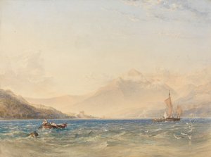 Het Hoofd van Loch Fyne, met Dindarra Kasteel door Anthony Vandyke Copley Fielding