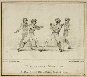 Humphreys en Mendoza (gegraveerd door William Birch, gepubliceerd in 1792) door Anthony van (after) Assen