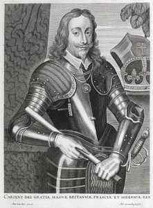 Carolus dei Gratia Magnae Britanniae, Franciae et Hiberniae (lijn gravure)