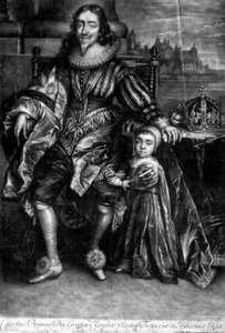 Karel I (1600-49) met een zoon