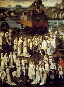 Tuin van liefde aan het hof van Filips III de Goede, Hertog van Bourgondië, in de tuinen van het kasteel van Hesdin in 1432 Feesten ter gelegenheid van het huwelijk van zijn kamerheer Andre de Toulongeon - Schilderij door Anton Van Dyck (1599-1641)