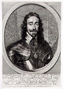 Portret van Charles I (1600-49) gegraveerd door William Faithorne (1616-91) 1658 door Anthony van (after) Dyck