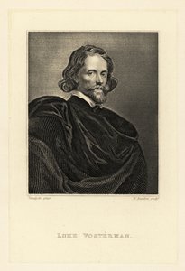 Portret van Lucas Vorsterman de Oudere, Barokgraveur door Anthony van (after) Dyck