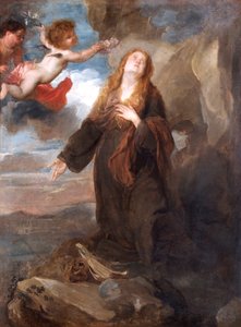 Sint Rosalie Gekroond met Rozen door Twee Engelen