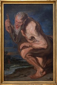 Marsyas knielend met de aulos