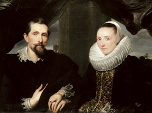 Dubbelportret van de schilder Frans Snyders en zijn vrouw Margaretha de Vos door Anthony van Dyck
