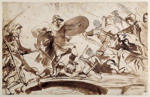 Horatius Cocles verdedigt de Tiberbrug door Anthony van Dyck