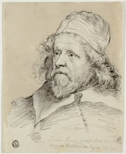 Inigo Jones (recto); Schets van Vrouwelijk Hoofd (verso) door Anthony van Dyck