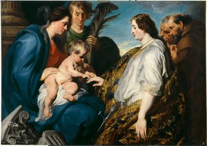 Het mystieke huwelijk van Sint Catharina door Anthony van Dyck