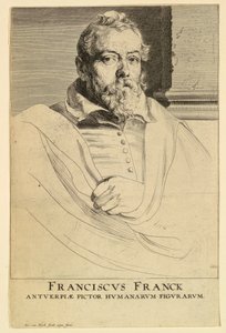Portret van Frans Francken, uit de Icones Principum Virorum door Anthony van Dyck